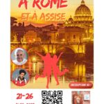 Affiche du pèlerinage à Rome et à Assise, du 21 au 26 avril 2025.